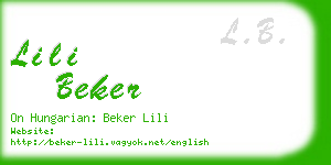 lili beker business card